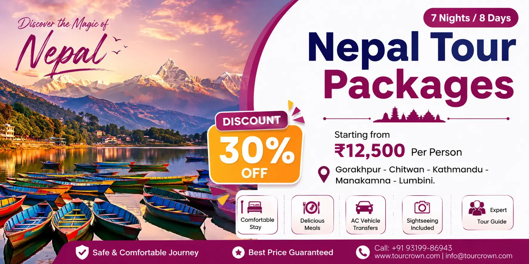 Nepal tour packages by Tour Crown